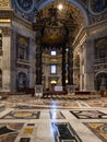 Baldachin over Altar in hall Basilica of St Peter Royalty Free Stock Photo