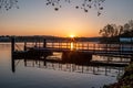 Baldeneysee in the morning at sunrise Royalty Free Stock Photo
