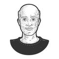 balding man sketch vector illustration