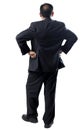 Balding man in Suit Arms Akimbo Royalty Free Stock Photo