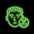 baldness disease neon glow icon illustration