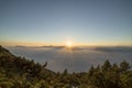 Baldo mountain in the sunset over garda lake Royalty Free Stock Photo