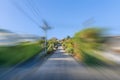 Baldwin Street in motion blur which is located in Dunedin,New Zealand is the world steepest street in the world Royalty Free Stock Photo