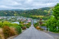 Baldwin street - the world\'s steepest street, in Dunedin, new Zealand Royalty Free Stock Photo