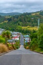 Baldwin street - the world\'s steepest street, in Dunedin, new Zealand Royalty Free Stock Photo