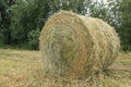 Bale of hay in the park in the village Zuidland in summer. Royalty Free Stock Photo