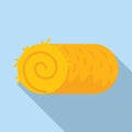 Bale hay roll icon flat vector. Field food straw Royalty Free Stock Photo