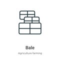 Bale outline vector icon. Thin line black bale icon, flat vector simple element illustration from editable agriculture concept Royalty Free Stock Photo