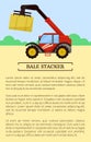 Bale Stacker Baler Poster Vector Illustration