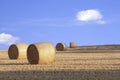 Bale of straw after harvest at the field Royalty Free Stock Photo