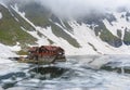 Balea lake, Transfagarasan, Romania Royalty Free Stock Photo