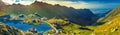 Transfagarasan Balea glacier lake, panoramic view. Royalty Free Stock Photo