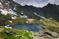 Summer landscape at Balea Lake Chalet in Fagaras Mountains, Carpathians Royalty Free Stock Photo