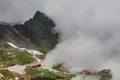 Summer landscape at Balea Lake Chalet in Fagaras Mountains, Carpathians Royalty Free Stock Photo