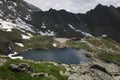 Summer landscape at Balea Lake Chalet in Fagaras Mountains, Carpathians Royalty Free Stock Photo