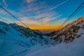 Balea lake view from the gondol Royalty Free Stock Photo