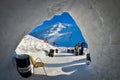 BALEA, ROMANIA - JANUARY 27 2017 - Ice hotel in the frozen Balea Lake in the Fagaras mountains, Romania