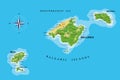 Balearic islands physical map