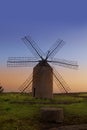 Balearic islands windmill sunset in Formentera Royalty Free Stock Photo