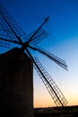 Balearic islands windmill sunset in Formentera Royalty Free Stock Photo