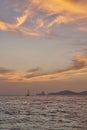 Balearic sunset from La Savina in Formentera with Es Vedra of Ibiza in background