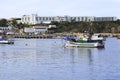 The Baleeira Port on a sunny day in Sagres city, Portugal Royalty Free Stock Photo