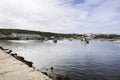 The Baleeira Port on a sunny day in Sagres city, Portugal Royalty Free Stock Photo