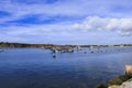 The Baleeira Port on a sunny day in Sagres city, Portugal Royalty Free Stock Photo