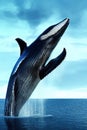Baleen Whale Animal. AI Generated.