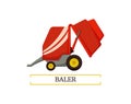 Baler Agricultural Device Vector Illustration