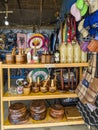 Baler, Aurora, Philippines - A souvenir store in the town selling novelty items, hats and shirts