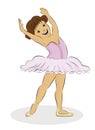 Vector illustration of a little girl ballerina dancing Royalty Free Stock Photo