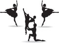 Balerinas Dancers silhouette Royalty Free Stock Photo