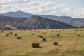 Bales of hay in farmland, central Oregon, USA Royalty Free Stock Photo