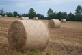 Bales of hay in a field in Switzerland Royalty Free Stock Photo