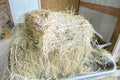 Bales of hay stacked in a barn Royalty Free Stock Photo