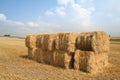 Bales of straw blue sky