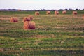 Haystack harvest agriculture field landscape.