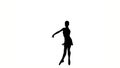 Balet dancer isolated on white. silhouette. slow