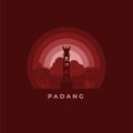 City Silhouette of Padang Indonesia Royalty Free Stock Photo
