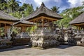 Bali ancient temple entrance with many old statues Royalty Free Stock Photo