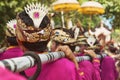 Bali background. Balinese people in traditional costumes