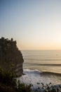 Bali holy Uluwatu Temple coastline ocean sunset Royalty Free Stock Photo