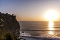 Bali holy Uluwatu Temple coastline ocean sunset Royalty Free Stock Photo