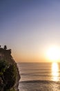 Bali holy Uluwatu Temple coastline ocean sunset Royalty Free Stock Photo