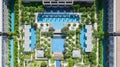 Luxury hotel with beautiful swimming pools Royalty Free Stock Photo