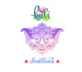 Bali Indonesia Barong - the main symbol of the island is the lord of good, vector illustration Royalty Free Stock Photo