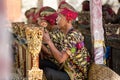 BALI, INDONESIA, DECEMBER, 24,2014: Musicians in the troupe play Royalty Free Stock Photo