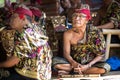 BALI, INDONESIA, DECEMBER, 24,2014: senior musician with his gr Royalty Free Stock Photo