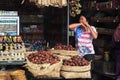 Fruit and grocery traders at the Sukawati market Royalty Free Stock Photo